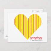 薄いストライプ黄色3 ポストカード (正面/裏面)