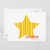 薄いストライプ黄色4 ポストカード (正面/裏面)