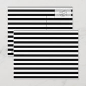 薄いストライプ – 白と黒 ポストカード (正面/裏面)