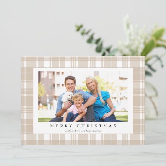 薄いタンプレイドの写真クリスマス シーズンカード (スタンド正面)