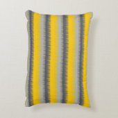 薄いドッグツース模様の黄色い灰色の枕 アクセントクッション (裏面(縦))