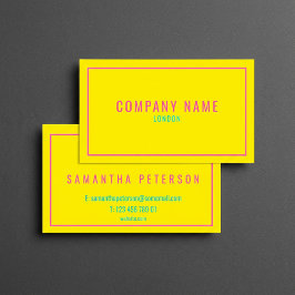 薄いネオンピンクと黄色 名刺