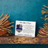 薄いパーソナライズされたブルーラインバッジ警察祈りの言葉 フォトプラーク (側面)