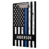 薄いパーソナライズされたブルーライン警察のクリップボード クリップボード (左)