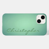 薄いパーソナライズされた緑の放射状テクスチャ Case-Mate iPhoneケース (裏面 (横))