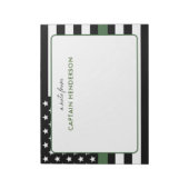 薄いパーソナライズされた緑の線旗陸軍軍隊 ノートパッド (回転)