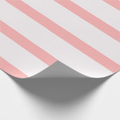薄いピンクとクリームの鉛筆のストライプ ラッピングペーパー (角)