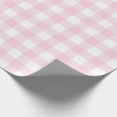薄いピンクと白のチェックプレイド|大きいパターン| ラッピングペーパー (角)
