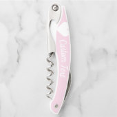 薄いピンクのカスタムハートコルク ソムリエナイフ (正面)