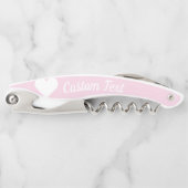 薄いピンクのカスタムハートコルク ソムリエナイフ (正面)