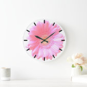薄いピンクのガーベラデイジー ラージ壁時計 (ホーム)