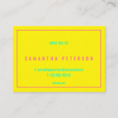 薄いピンクの縁どネオン、黄色 名刺 (裏面)