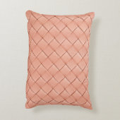薄いピンクの織りレザーテクスチャ アクセントクッション (裏面(縦))