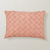 薄いピンクの織りレザーテクスチャ アクセントクッション (裏面)