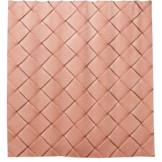 薄いピンクの織りレザーテクスチャ シャワーカーテン (正面)