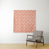 薄いピンクの織りレザーテクスチャ タペストリー (インサイチュ(横))