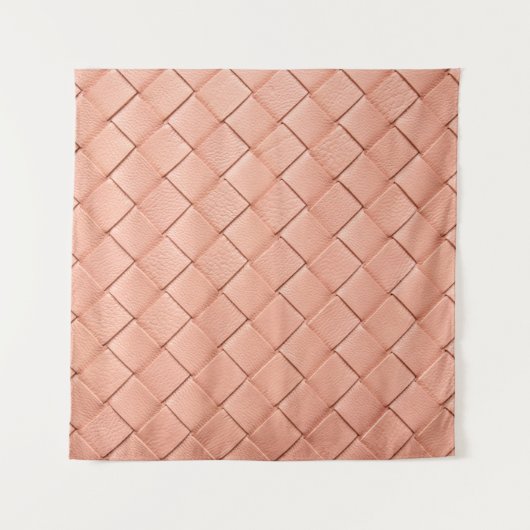 薄いピンクの織りレザーテクスチャ タペストリー (正面)