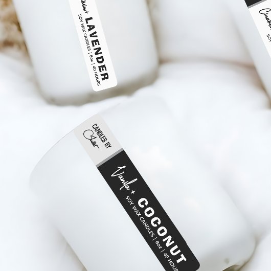 薄いブラック&ホワイトキャンドルラベル ラベル