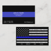 薄いブルーラインか米国旗の名刺 名刺 (正面/裏面)