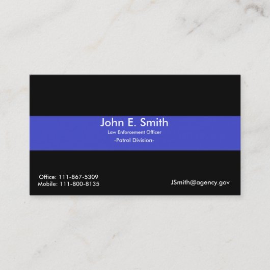 薄いブルーラインか米国旗の名刺 名刺 (正面)