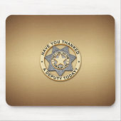 薄いブルーラインの副バッジ マウスパッド (正面)
