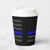 薄いブルーラインの米国のフラグあなた自身パーソナライズされた 紙コップ (左)