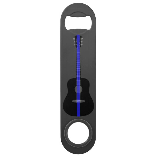薄いブルーラインアコースティックギター スピード栓抜き (正面)