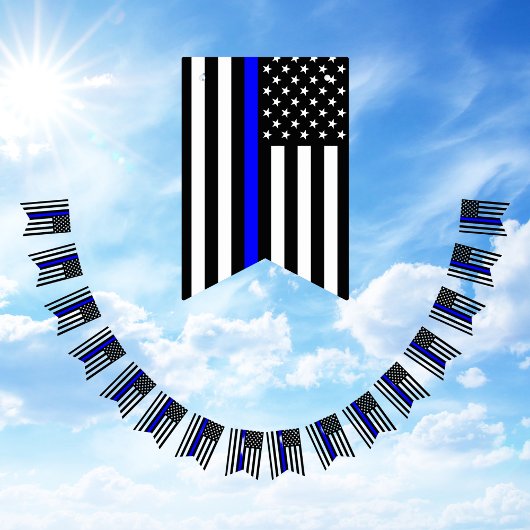 薄いブルーラインアメリカン バンティングフラッグ