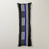 薄いブルーラインアメリカ国旗のグラフィック装飾 ボディピロー (裏面 (縦))