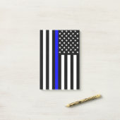 薄いブルーラインアメリカ国旗のグラフィック装飾 ポストイット (デスク上)