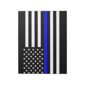 薄いブルーラインアメリカ国旗の装飾 ノートパッド (回転)