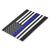 薄いブルーラインアメリカ国旗の装飾 ノートパッド (アングル)