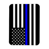薄いブルーラインアメリカ国旗の装飾 マグネット (縦)