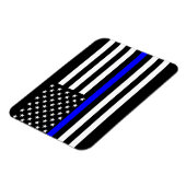 薄いブルーラインアメリカ国旗の装飾 マグネット (左側)