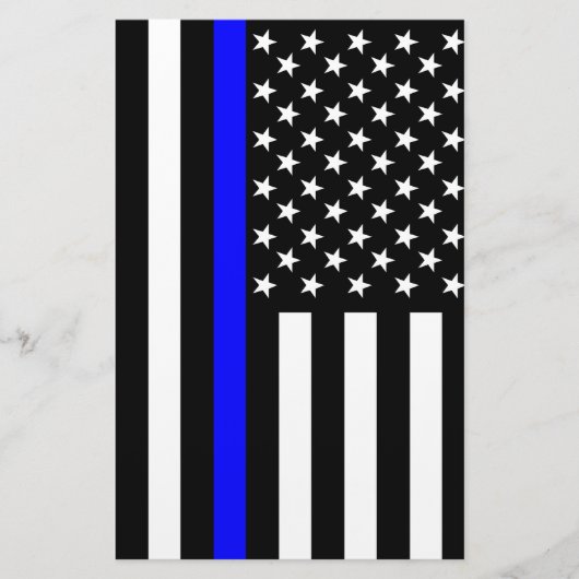 薄いブルーラインアメリカ国旗の装飾 便箋 (正面)