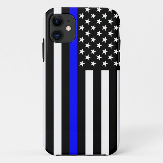 薄いブルーラインアメリカ国旗の装飾 Case-Mate iPhoneケース (裏面)