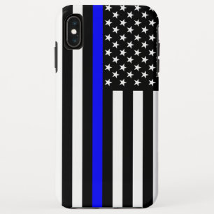 薄いブルーラインアメリカ国旗 iPhone XS MAXケース