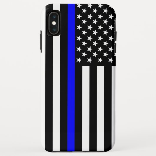 薄いブルーラインアメリカ国旗 Case-Mate iPhoneケース (裏面)