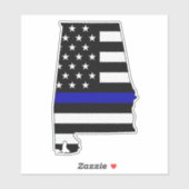 薄いブルーラインアラバマ州旗 シール (シート)