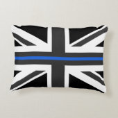 薄いブルーラインイギリスの旗 アクセントクッション (裏面)