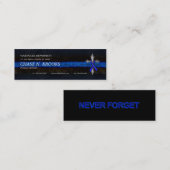 薄いブルーラインクロスと警察官のリボン スキニー名刺 (正面/裏面)