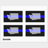 薄いブルーラインシール（4セット） - WA州 長方形シール (シート)