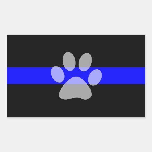 薄いブルーラインステッカー(4セット) - K9 長方形シール (正面)