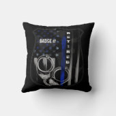 薄いブルーラインバッジ装飾用クッション クッション (裏面)