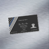 薄いブルーラインフォトビジネスカードマグネット マグネット名刺 (インサイチュ)