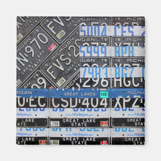 薄いブルーラインミシガン州旗バイデザインターンパイク マグネット (正面)