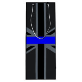 薄いブルーラインユニオンジャックデコール ワインギフトバッグ (裏面)