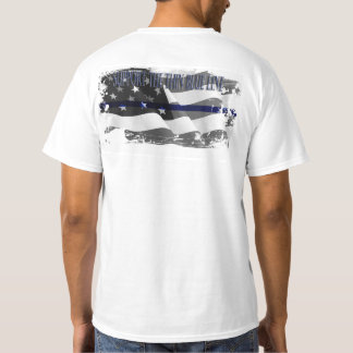 薄いブルーライン人のTシャツを支えて下さい Tシャツ
