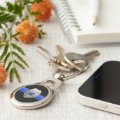 薄いブルーライン兄弟キーパーバッジキーチェーン キーホルダー (側面)