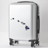 薄いブルーライン国旗のハワイ シール (スーツケース)